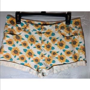 Boutique sunflower denim shorts